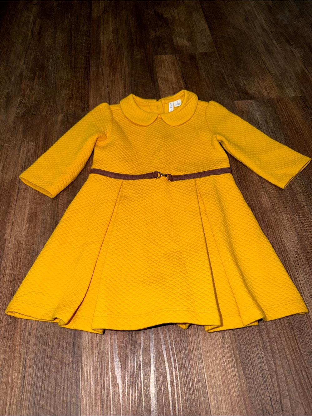 JANIE AND JACK DRESS GIRLS QUILTED size 2t MUSTARD SUPER CUTE